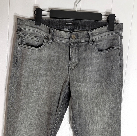 4/$20 New York & Co Midrise Slim Straight Leg Gray Jeans Size 8 - Picture 4 of 6